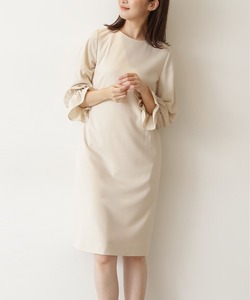 「NATURAL BEAUTY BASIC」 長袖ワンピース MEDIUM ベージュ レディース_画像1