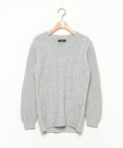 「5351 POUR LES HOMMES」 Vネックニット 44 グレー メンズ