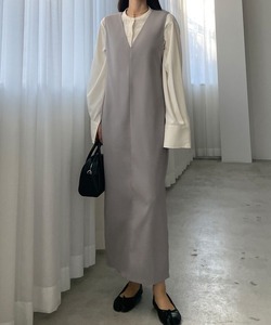 「Louere」 ノースリーブワンピース LARGE グレー レディース