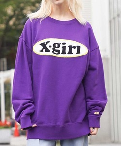 「X-girl」 スウェットカットソー X-LARGE パープル レディース