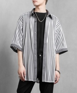 「Adoon plain」 半袖シャツ MEDIUM ライトグレー メンズ