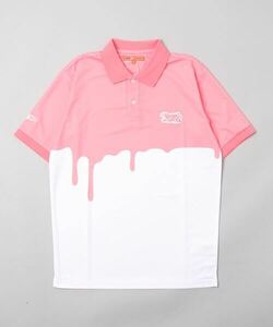 「BEAMS GOLF」 半袖ポロシャツ LARGE ピンク メンズ