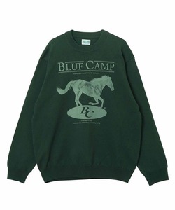 「BLUFCAMP」 長袖ニット LARGE グリーン メンズ