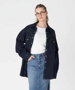 「Levi's」 長袖シャツ S ダークインディゴブルー レディース