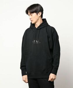 「FILA」 プルオーバーパーカー フリ- ブラック メンズ