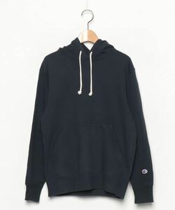 「Champion」 ワンポイントプルオーバーパーカー M ネイビー メンズ