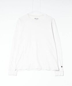 「Champion」 ワンポイント長袖Tシャツ M ホワイト メンズ