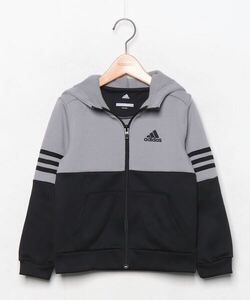 「adidas」 「KIDS」ジップアップパーカー 120 ブラック キッズ_画像1