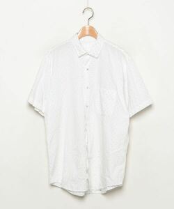 「BEAMS」 ドット柄半袖シャツ L ホワイト メンズ