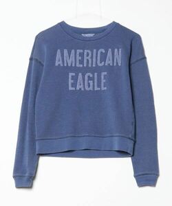 「American Eagle」 スウェットカットソー XX-SMALL ブルー レディース