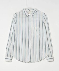 「American Eagle」 ストライプ柄長袖シャツ X-SMALL ホワイト レディース