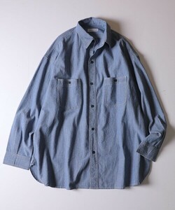 「FREAK'S STORE」 長袖シャツ MEDIUM ライトブルー メンズ