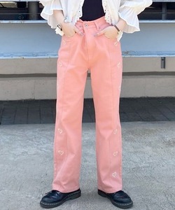 「Alley by w closet」 デニムパンツ FREE コーラルピンク レディース