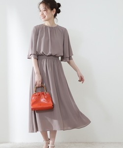 「N.（N. Natural Beauty Basic）」 7分袖ワンピース MEDIUM モカ レディース