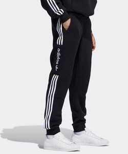 「adidas」 スウェットパンツ X-SMALL ブラック×ホワイト メンズ
