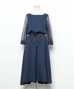 「PREFERIR」 7分袖ワンピース MEDIUM ネイビー レディース