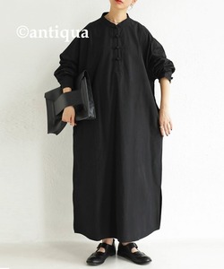 「antiqua」 「patterntorso」長袖ワンピース FREE ブラック レディース