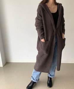 「CANAL JEAN」 「red chop works」ニットカーディガン 38 チャコールグレー レディース