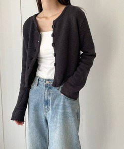 「CANAL JEAN」 「El mar」ニットカーディガン ONE SIZE チャコールグレー レディース