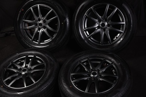 ★バリ山 195/65R15 国産DUNLOP 2022年製 VEURO VE304 PCD100 プリウスウィッシュアリオンカルディナカローラスポーツツーリングプレミオ