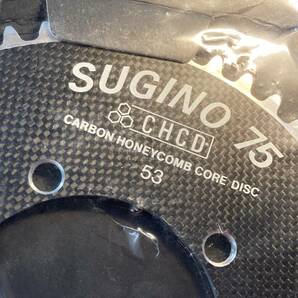 HT969 スギノ SUGINO CHCD チェーンリング カーボン 厚歯 シングル 53T 未使用 PCD110の画像3
