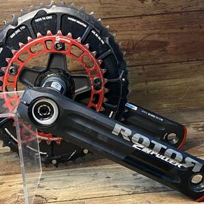 HS739 ローター Rotor 2 In Power パワーメーター クランクセット 170mm 50/34T 両足計測 QRINGS QARBON チェーンリング付き ※動作未確認の画像2