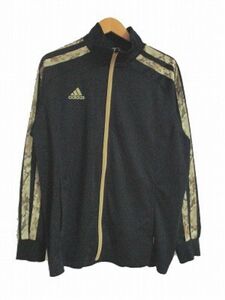 adidas CLIMALITEトラックジャケット ジャージ金刺繍 ブラック　メンズ　サイズO