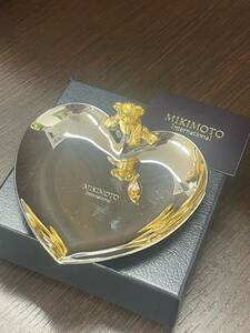 #22763 ★☆ミキモト MIKIMOTO ジュエリートレイ 小物入れ テディベア ベアー クマ くま パール 真珠 ハート型　箱付き ☆★