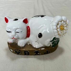 【民藝品】日光東照宮 眠り猫 牡丹 平和 シンボル アンティーク レトロ 貯金箱