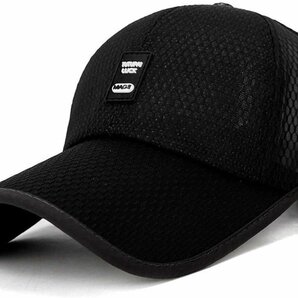 キャップ メンズ メッシュ通気構造 軽量 速乾性熱中症対策 速乾性 帽子 通気性抜群 UVカット メッシュキャップ 野球帽 -ブラックの画像1