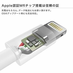 iPhone 充電ケーブル 純正品質 2.4A急速充電 断線防止 高耐久 lightning 充電 USB ライトニング ケーブル iPhoneコード iPad-0.5mの画像3