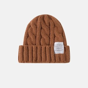 ニット帽子レディース 冬暖かく ニットキャップ 柔らかい防寒保温 伸縮性 ゆったり 暖かい 軽量-ブラウン