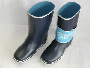 Женщины резиновые длинные дождевые ботинки темно -синие 23,5 см Toho domg gl color long Gardening bu -Roll Bottom