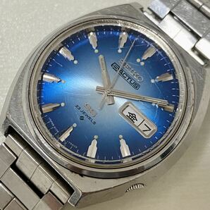 1円〜 N SEIKO セイコー 5アクタス SS 6106-7700 ブルーダイヤル メンズ 自動巻き デイデイト アンティーク 23石 稼動品 腕時計 7220056の画像1