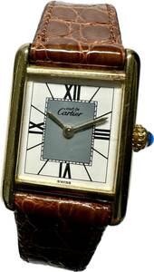 1円〜 Y Cartier カルティエ マストタンク ヴェルメイユ レディース クォーツ 純正Dバックル アンティーク 時計 821773989