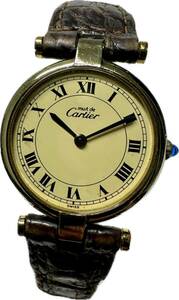 1 jpy ~Y Cartier Cartier Must Vendome verumeiyu Rome n dial lady's quartz antique Junk clock 72234868