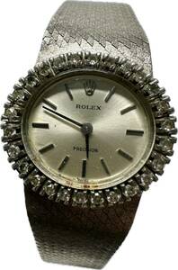 1円〜 Y 希少 ROLEX ロレックス プレシジョン ダイヤベゼル 重量34.2g レディース 手巻き 付属品 純正リューズ ジャンク 時計 722381901