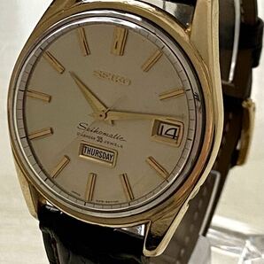 1円〜 N SEIKO セイコー マチック 6218-8971 シルバー文字盤 王冠イルカ メンズ 自動巻き デイデイト アンティーク 稼動品 腕時計 A0274の画像10