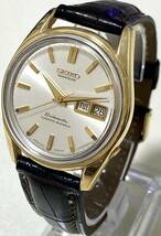 1円〜 N SEIKO セイコー セイコーマチック 6218-3970 シルバー文字盤 メンズ 自動巻き デイデイト アンティーク 35石 稼動品 腕時計 A0311_画像10