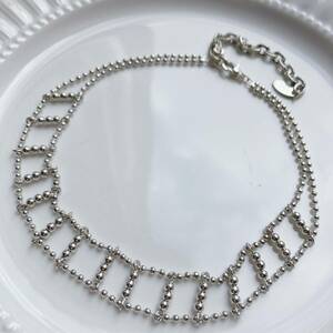 Claire's Crea -z ball chain choker silver color beautiful goods *Vintage jewelry accessories k0263