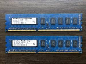 メモリ PC3-10600 4GB×2枚組 2R×8 SanMax Technologies