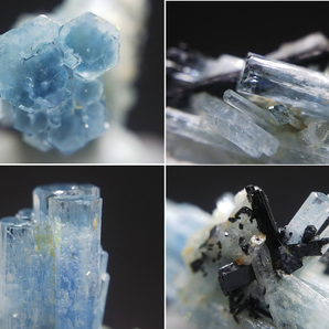 クラスター アクアマリン＆ブラックトルマリン 藍柱石 鉄電気石 結晶 原石 標本 ナミビア・エロンゴ産 約18ct 3の画像6