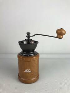 A10325○Kalita カリタ コーヒーミル 珈琲ミル 豆挽 手動 手挽 木製 レバー回転OK 中古 【保証あり】240406