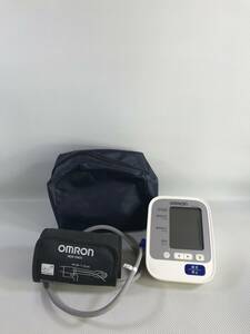 S48890OMRON Omron automatic electron hemadynamometer on arm type hemadynamometer blood pressure measurement HEM-8713 HEM-FM31 health care case attaching measurement verification settled [ Junk ]240419