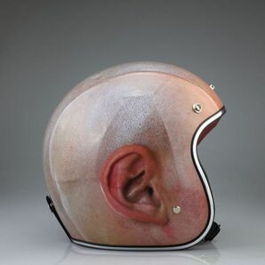 飾り用ヘルメット ジェットヘル メット レーシング 面白いデザ イン おじさん頭 即決価格：サングラス+ マスク付きの画像4