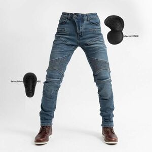 パンツ デニム ジーンズ メンズ ライダース レーシング ツーリング バイク用 プロテクター装備 (EU-Mサイズ＝JP-Lサイズ)