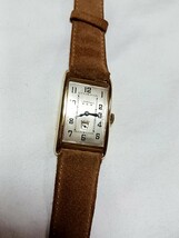 LONGINES アンティーク 18K 750 金無垢 レクタンギュラー 手巻き ビッグケース 30～40年代 ロンジン ヴィンテージ _画像10