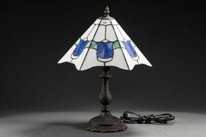 [. old .]. property house purchase goods gorgeous stained glass table lamp 50CM stand light old work of art 0113-7