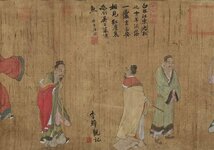 【善古堂】某有名オークション買入「杜菫書」中国明時代画家 絹本【布道傳密図・長巻物】肉筆保証 巻き物 中国畫 中国書道0425-YL40_画像4