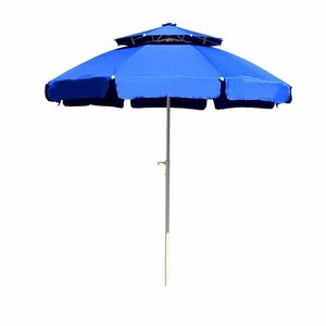 Outdoor Double-top Umbrellas, Shopping Mall Terrace Garden Umbrellas, Three-layer Windproof Umbrella Bones, Blue/red, Sun